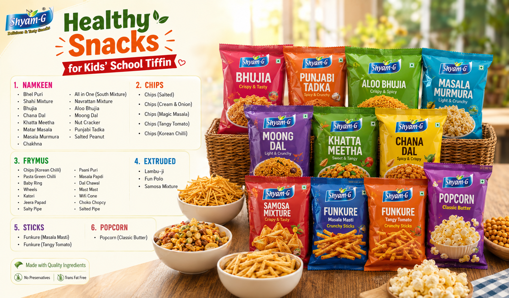 Healthy Snacks for Kids' School Tiffin